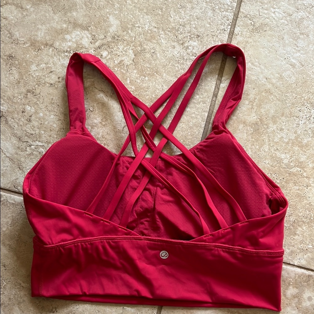 CRZ Yoga Red Strappy Sports Bra